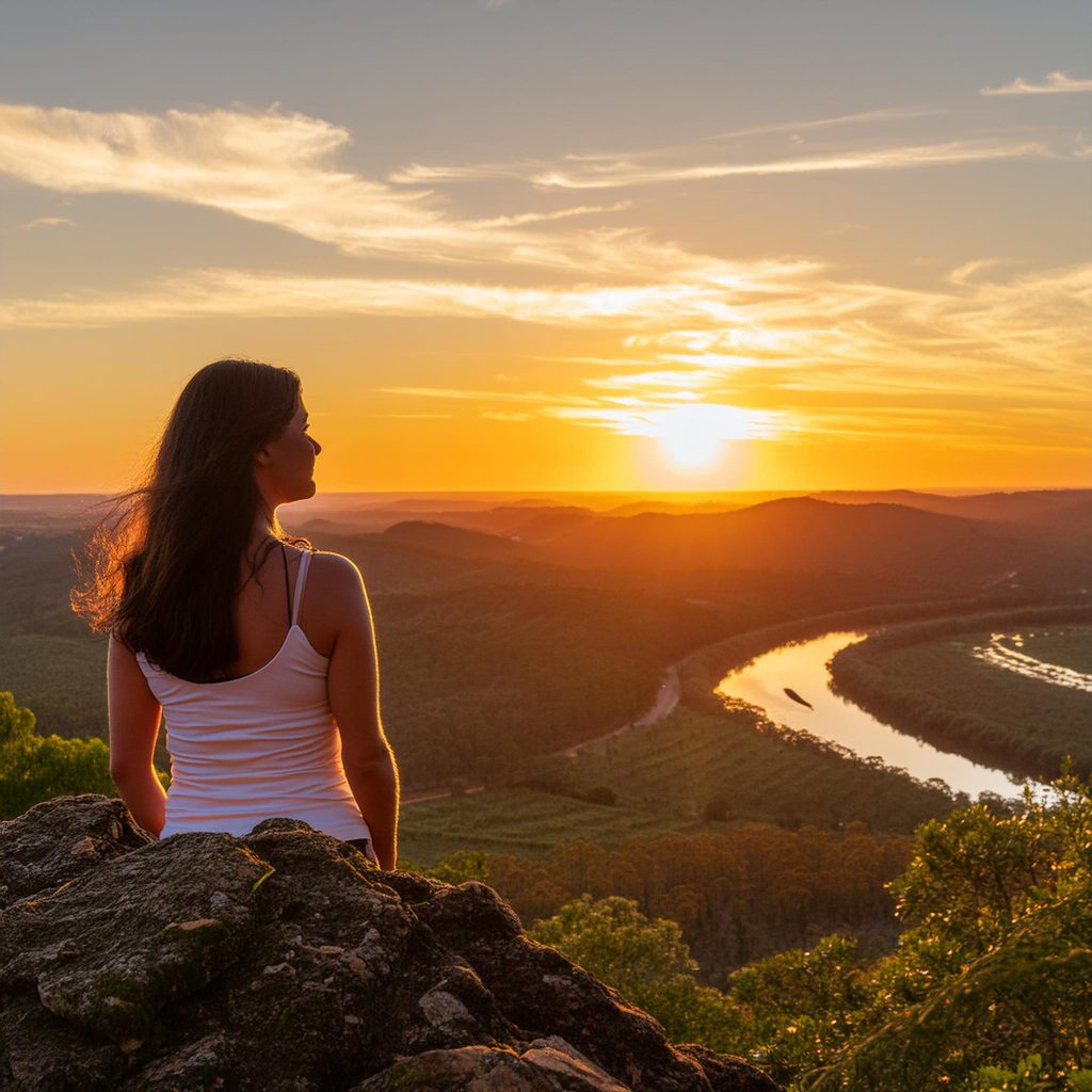 woman viewing mountains